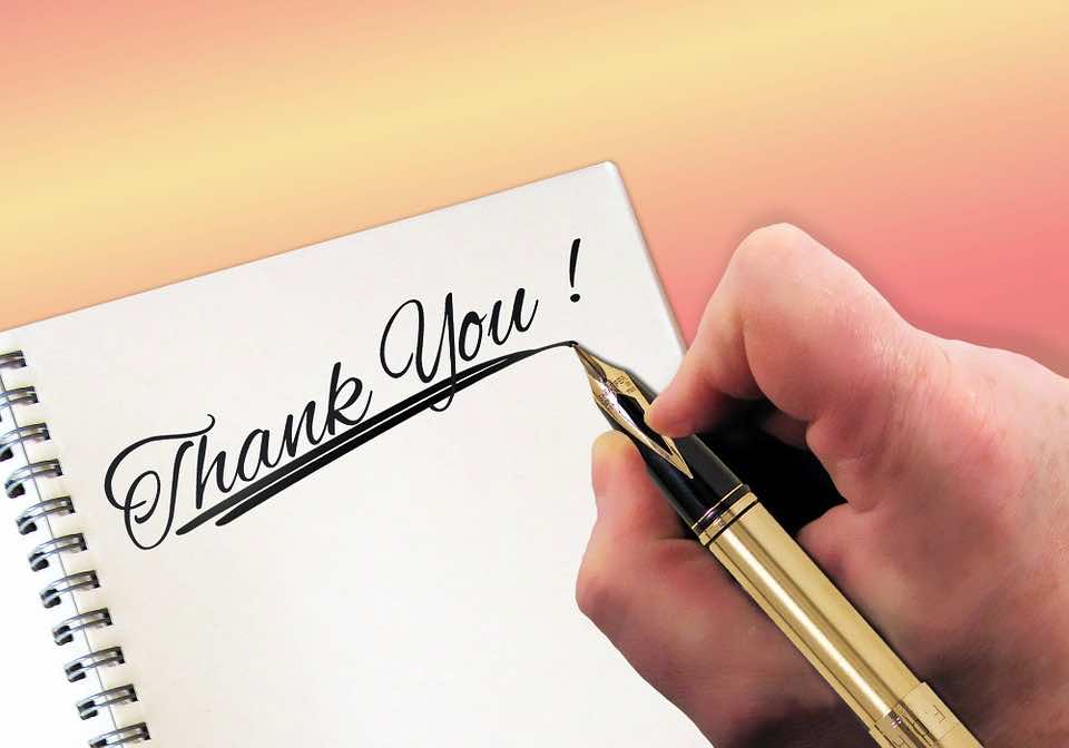 Testimonial Thank You Hand Writing Letter
